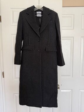 Mango Charcoal Wool Coat S